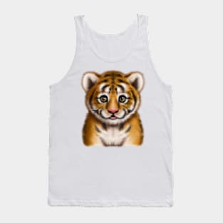 Cute Tiger Drawing Tank Top